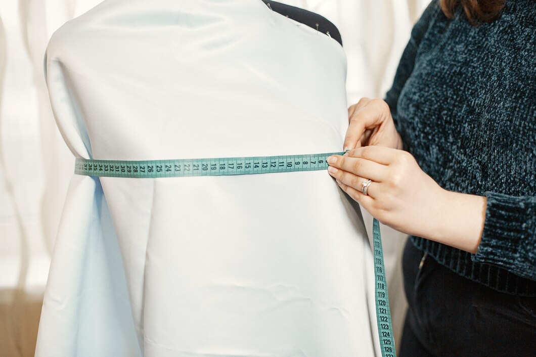 woman with centimeter measure lady with glasses woman sews clothes 1157 46463