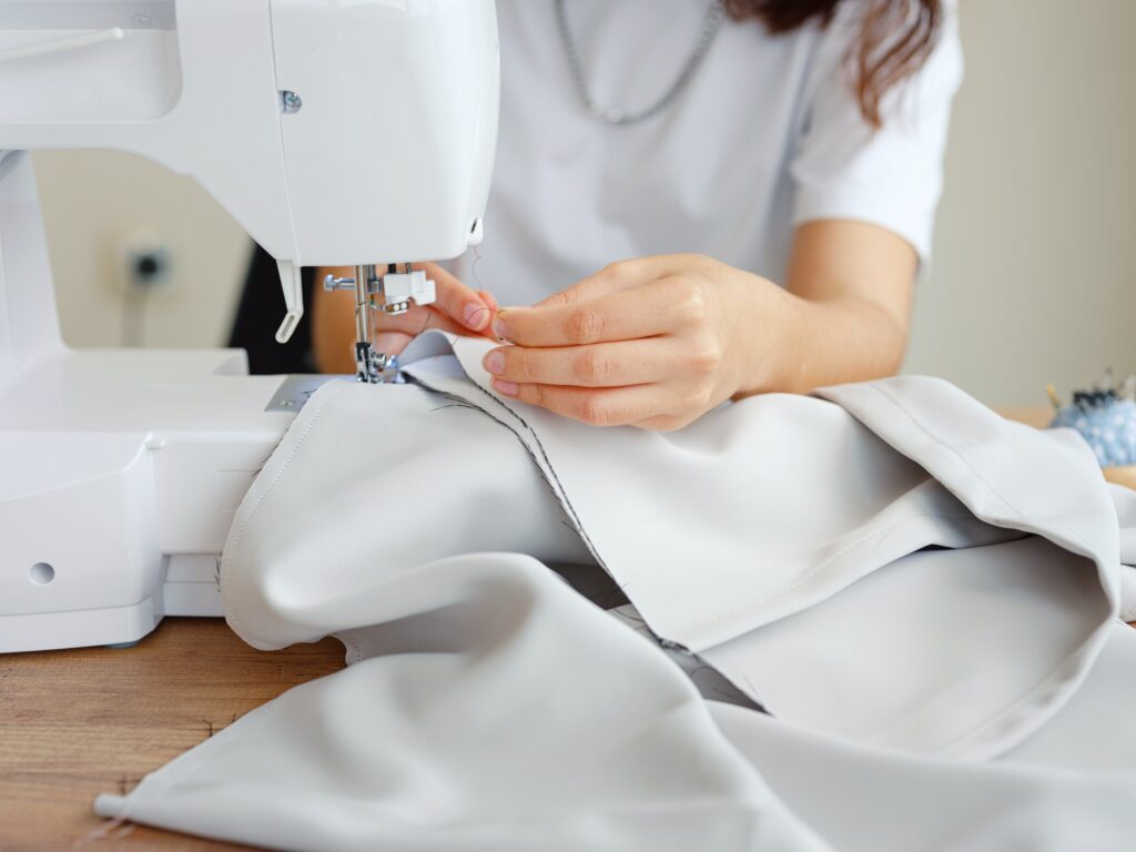 Workplace of a dressmaker. Handmade concept.